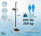 AdirMed Mechanical Physician Scale with Height Rod - Manual Measuring Scale - Eye-Level Display Dual Reading Die-Cast Beam with Two Sliding Weights & Retractable Height Rod
