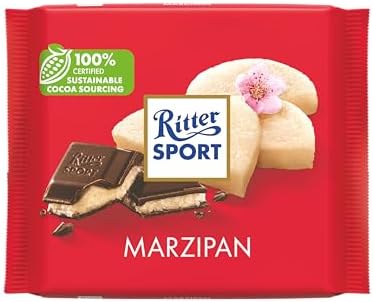 Ritter Sport Dark Chocolate with Marzipan 100g (Pack of 12)