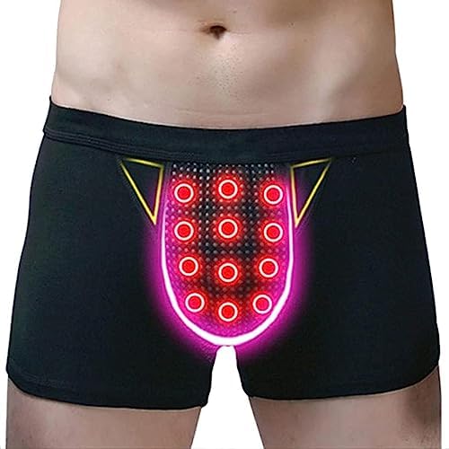 Men Pants 3/6-Packs Magnetic Therapy Health Care Underwear Elastic Tourmaline Panties Enlargement Boxer Briefs (Color : 6pcs-Black, Size : 5X-Large)