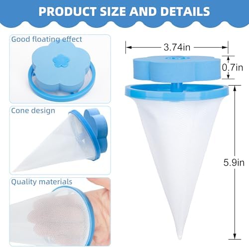 Pet Hair Remover for Laundry,Lint Catcher for Laundry,Washing Machine Floating Lint Mesh Bag,Reusable Household Hair Filter Washer Lint Trap Net Pouch