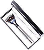 Parker 5 Blade Stainless Steel Razor Handle – Compatible with Fusion Style Cartridges – Heavyweight Metal Handle for Smooth Shave – Men’s Grooming Razor with 1 Cartridge