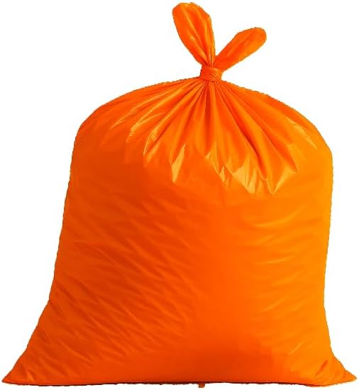 Orange Trash Bags, 44 Gallon Capacity, Commercial Grade Garbage Bags for Industrial, Construction, Outdoor Use, Made in USA (2)