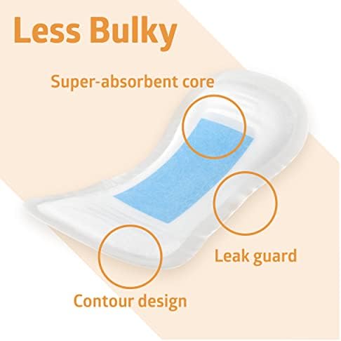 Medline ContourPlus Bladder Pads, Women & Men, Discreet, Long Length, Incontinence, Overnight, Postpartum, Leaks, Ultimate Absorbency, 8x17, 168-Count