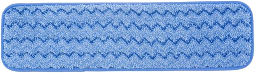 Rubbermaid Commercial Products HYGEN Microfiber Room Mop Pad, 18-Inch, Blue, Single-Sided, Damp Mop Head for Heavy-Duty Cleaning on Hardwood/Tile/Laminated Floors in Kitchen/Lobby/Office, Pack of 12