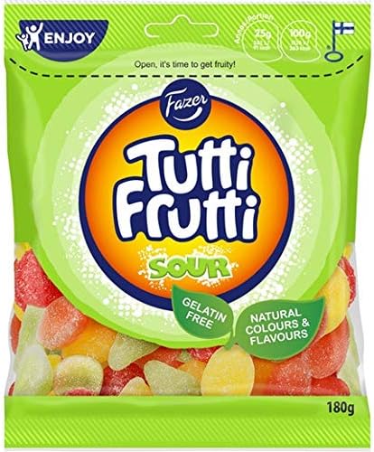 Fazer Tutti Frutti Sour Gummy 4 Packs of 180g