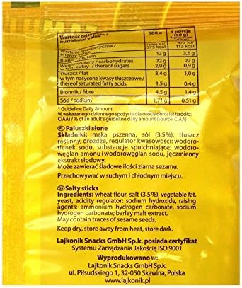 Lajkonik Paluszki Sticks Salty 300g Crispy and Testy