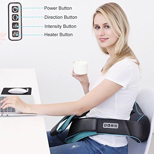 Mo Cuishle Shiatsu Back Shoulder and Neck Massager with Heat, Electric Deep Tissue 4D Kneading Massage, Best Gifts for Women Men Mom Dad Wife Husband, Fathers Day, Mothers Day, Christmas
