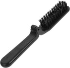 KALLORY Folding Beard Brush Travel Mustache Brush with Stiff Boar Bristles for Men Compact Portable Grooming Tool for Beard Styling and Oil Distribution