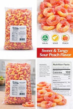 Sour Peach Rings 5LB Bulk Bag (HALAL) [HELAL] by Marlow Candy