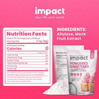 Impact Powdered Sweetener - Allulose, White Monk Fruit Blend – Zero Calorie and Carb, Keto-Friendly, Guilt-Free Substitute for Baking & Cooking - 0.94 lbs