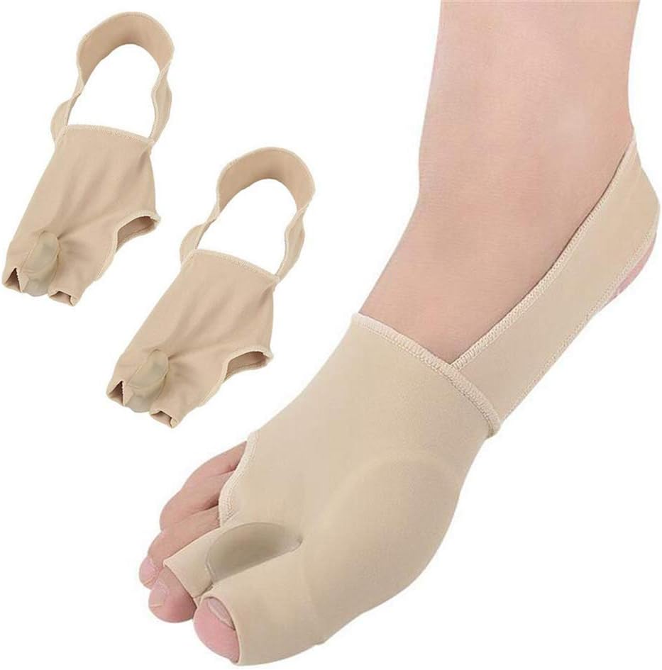 Bunion Straightener Protector Relief Sleeve w/Gel Bunion Stretchy Pads Cushioned Splint, Orthopedic Hallux Valgus Overlapping Corrector Bootie Guard Hammer Toe Pain Aid Surgery Treatment 2 Pc