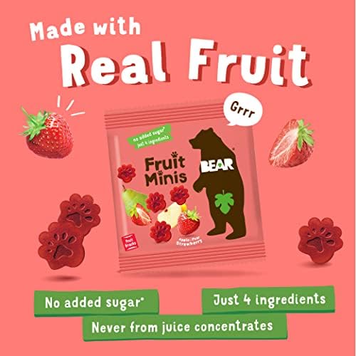 Bear Real Fruit Snack Minis, Strawberry