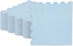 HEIPINIUYE 50 Pieces 2-ply Light Blue Napkin Disposable Scalloped Cocktail Napkins Beverage Napkins Dessert Napkins Paper Napkins for Wedding Birthday Party Paper Dinner Napkins