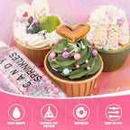 Sprinkles for Cake Decorating, 5.3Oz Pink Purple Blue and White Pearl Confetti Jimmies Mix Pastel Sprinkles for Cake Ice Cream Cupcakes Baking Topping