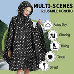 Fashion Hooded Rain Poncho Waterproof Raincoat Jacket with pocket for Women/Men/Adult