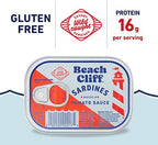 Beach Cliff Wild Caught Sardines in Tomato Sauce, 3.75 oz Can (Pack of 12) - 16g Protein per Serving - Gluten Free, Keto Friendly - Great for Pasta & Seafood Recipes