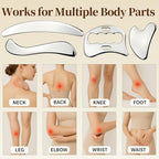 4 in 1 Stainless Steel Massage Scraper Tool Set for Deep Tissue Relief, IASTM Tool and Gua Sha Massage Tools for Muscle Recovery, Physical Therapy Scraping Tool with Facial Gua Sha