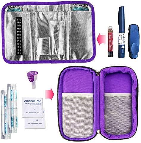 YOUSHARES Insulin Cooler Travel Case - Medication Diabetic Insulated Organizer Portable Cooling Bag for Insulin Pen and Diabetic Supplies with 2 Cooler Ice Pack