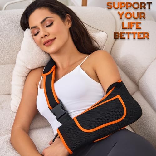 Arm Sling for Women&Men with Enhanced Size Adjustable Sling for Arm Support, Elbow Wrist Left Right Arm Sling with Buckle Design (M)
