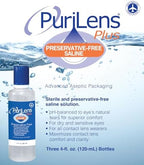 Purilens Plus Preservative-Free Contact Lens Saline 120ml (4 fl. oz.) 3 Pack