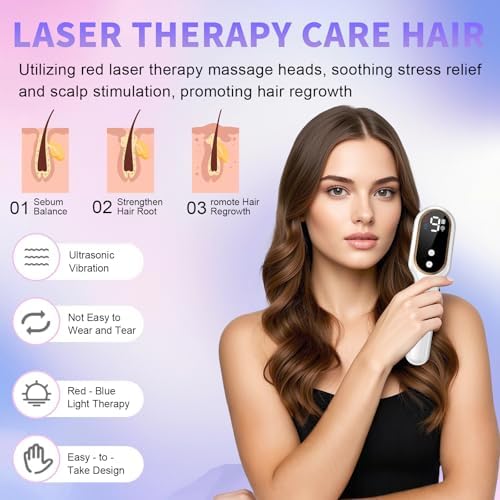 5-in-1 Laser Hair Growth Comb, 650nm Red Light Therapy for Hair Regrowth, FDA Cleared LLLT Scalp Massager for Thinning Hair & Receding Hairline Rechargeable - White