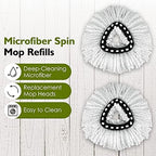 6 Pack EasyWring Spin Mop Refill - Compatible with O-Ceda, Microfiber Floor Spinning Heads Mop Head Replacement