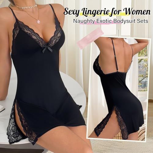 Lingerie for Women Sexy Chemise Naughty Lingerie Sets Nightgown Sexy Lace Dress Sleepwear Teddy Outfits for Women