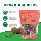 Jiva Organics Jaggery Whole 2 LB (908g) | Gur, Panela | Unrefined Natural Cane Sugar | No Chemicals, No Preservatives