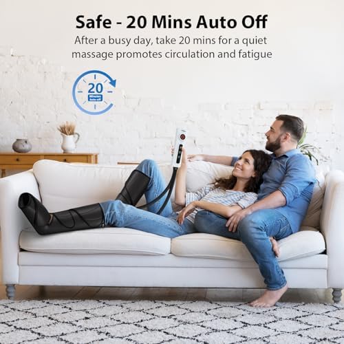 CINCOM Leg Massager for Circulation and Pain Relief, Air Compression Calf Foot Leg Massagers with Handheld Controller, Legs Circulation Machine