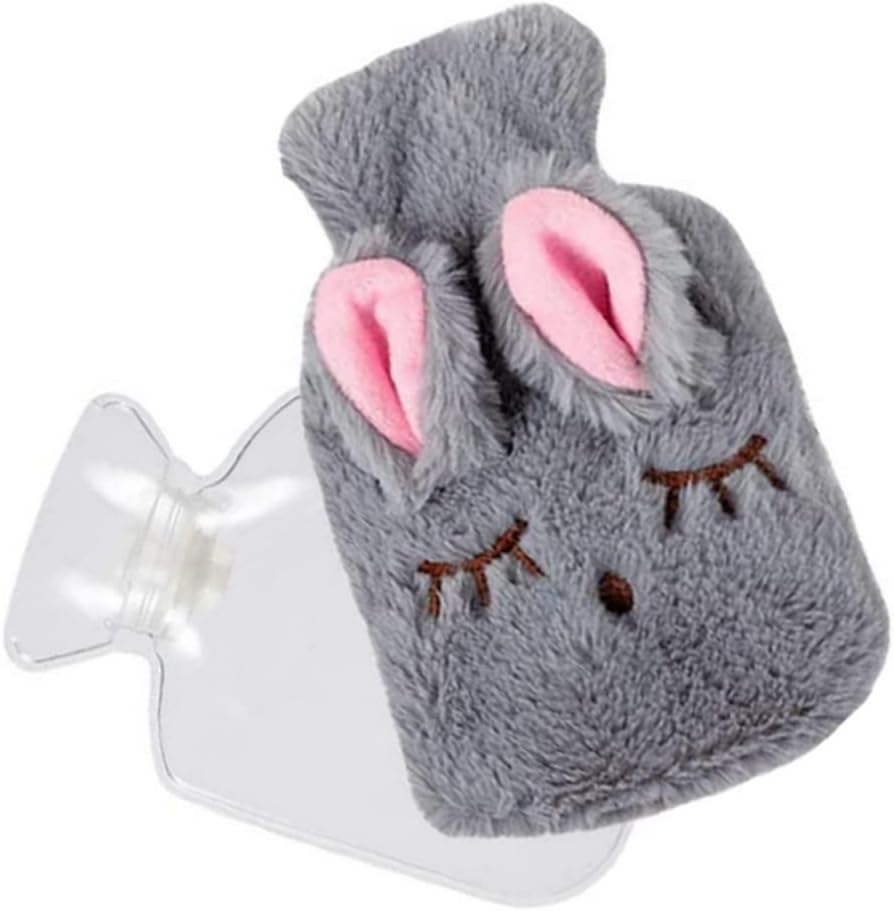 Hot Water Bottle Bag Cartoon Winter Warm Hot Water Bag with Cute Plush Cover for Gift.