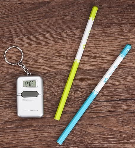 Talking Clock Keychain with LCD Screen - Clear American Accent, Announcing time with Press of The Button, Great for Visually impaired or Blind (1), Gray