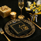 50PCS Cheers to 50 Years Cocktail Napkins, Black & Gold 50th Birthday Napkins,5x5 Inches 3-Ply Disposable Beverage Party Napkin for Birthday, Wedding, Anniversary