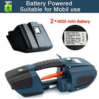 HIGHTOP Electric Strapping Machine JDC1316 for 1/2-5/8 Inch PP PET Strap Automatic Strapping Tool 2X4000mAh Battery Handheld Banding Tools for Plastic Packaging Strapping Tensioner Baler for Pallet