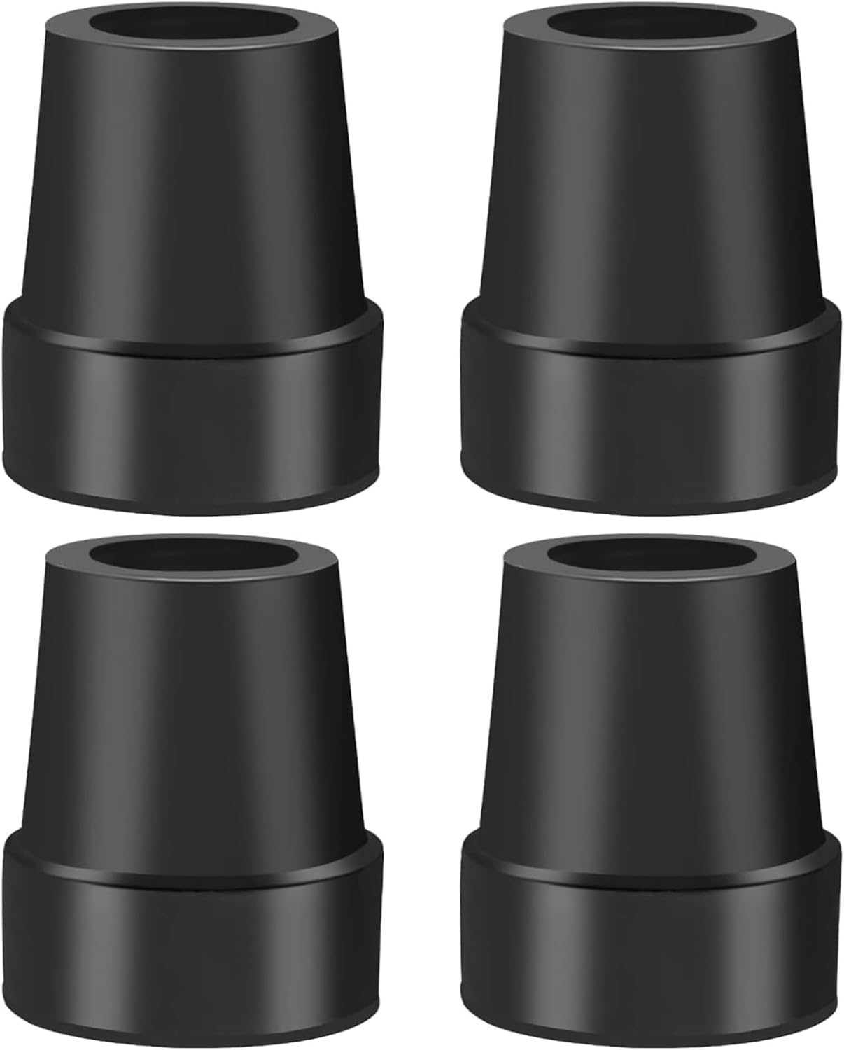 Cane Tips 1 Inch Upgrade Heavy Duty Rubber Walker Accessories Replacement Rubber Cane & Crutches Tips, 4-Pack