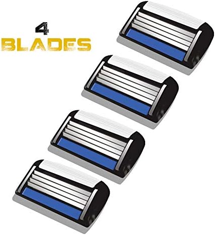 HeadBlade Men's HB4 Refill Shaving Razor Blades - 4 Stainless Steel Blades for No Tugging or Pulling, Shave Less, Works for Face, Body, and Scalp (12 Blades) 3 Pack