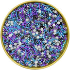 Dynastang Black & Silver & Blue & Purple Sprinkles Mixed Style Edible Cake Decorations Cupcake Toppers Cookie Perfect for Cakes, Cupcakes, Desserts Toppings 3OZ