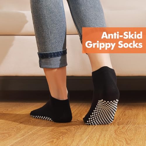Grip Socks for Women & Men - Non Slip Pilates Yoga Socks with Grippers Hospital Slipper Socks for Barre Elderly