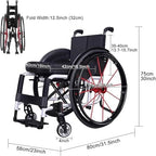 Wheelchair Transport Wheelchair Lightweight Wheelchair Manual Sports Folding Aluminum Alloy Wheel Chair(Pink,38Cm)