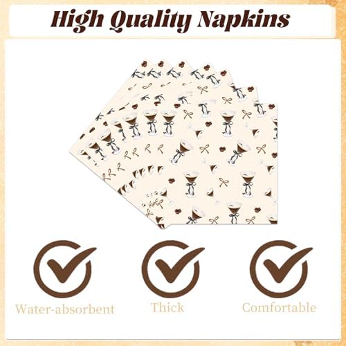 Espresso Martini Napkins, 50PCS Espresso Martini Party Supplies a Tiny Bit Older Birthday Decorations, Disposable Paper Napkin for Bachelorette Party Bridal Shower