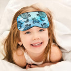 WIRESTER Soft Satin Silk Eye Mask Sleeping Mask Comfortable Sleep Mask with Adjustable Strap for Men Women Kids - Ocean Sea Turtle