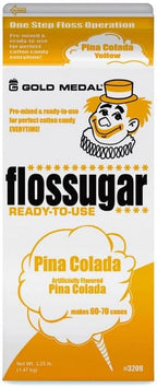 Cotton Candy Floss sugar Mix Flavors | Pack Of 3 | Green Apple, Pina Colada, and Maple Flavors | 1/2 Gallon Cartons