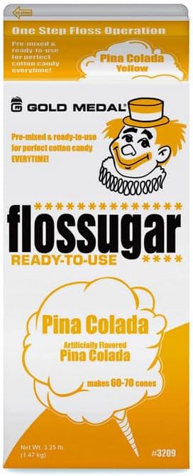 Cotton Candy Floss sugar Mix Flavors | Pack Of 3 | Green Apple, Pina Colada, and Maple Flavors | 1/2 Gallon Cartons