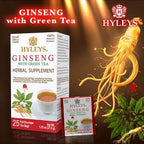 Hyleys Ginseng & Green Tea with Natural Guarana & Orange Flavor - Herbal Energy Tea - 25 Tea Bags