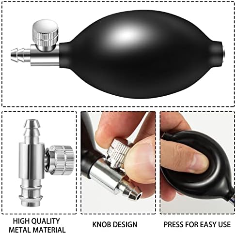 Lamoutor 3Pcs Blood Pressure Latex Bulb Replacement Inflation Bulb Pump Hand Squeeze Sphygmomanometer Bulb with Air Release Valve