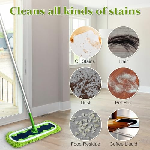 XL Mop Pads Compatible with Swiffer XL Sweeper, X-Large Dry Sweeping Cloths, XL Wet Pads Refills, Reusable Washable Microfiber Heavy Duty Wet Mopping Cloths for Hardwood Floor Cleaning, 4 Pack