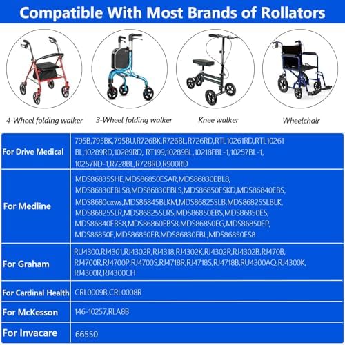 Hand Brake with 41'' Cable for 4-Wheel Folding Drive Rollator Rolling Walker Transport Wheelchair Mobility Knee Walkers Senior Medical Accessories