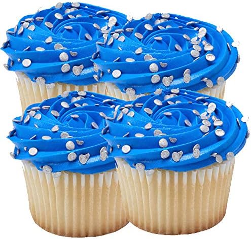 Silver Sequin Confetti Sprinkles for Cakes and Cupcakes 4 oz
