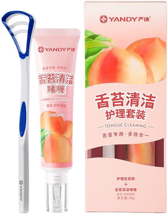 YANDY Tongue Brush & Gel Kit,Tongue Cleaner for Adults, Fight Bad Breath and Halitosis,Mouth Odor Eliminator(Set of 1)