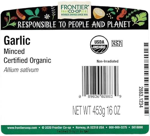 FRONTIER Organic Bulk Garlic Flakes, 1 LB