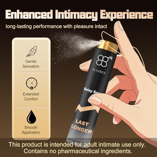 BOMBEX Delay Sprayer for Long Last Men, Personal Care Formula for Extended Moments, Duration Delay Spray for Couples, Travel Size 5ml with 40 Applications, Retardante para Caballeros